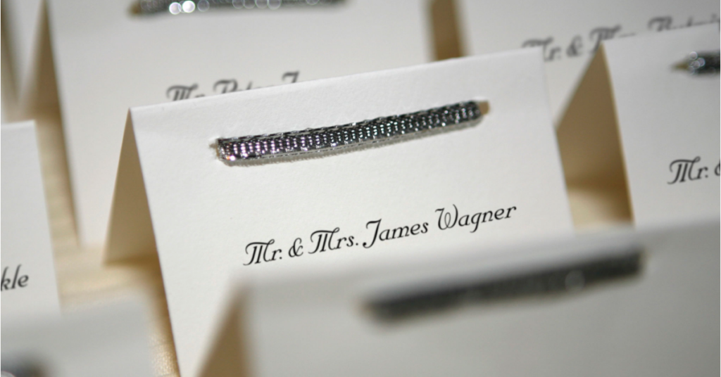 Planning a Wedding using place cards