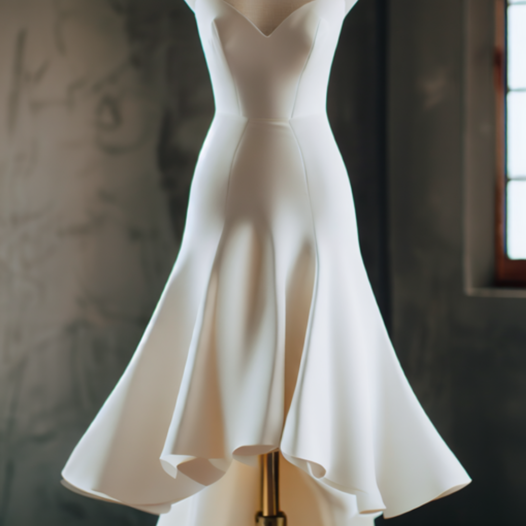 Glamorous trumpet style wedding dress