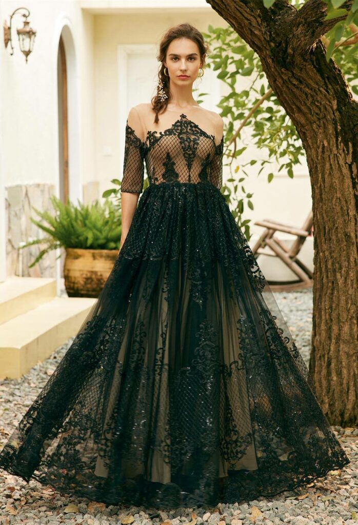 Black wedding dress AW Bridal Lenore