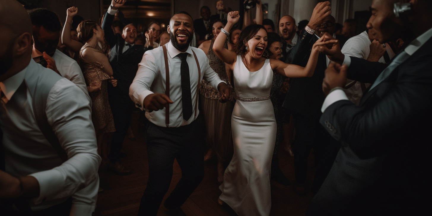 dancing to hip hop at wedding reception