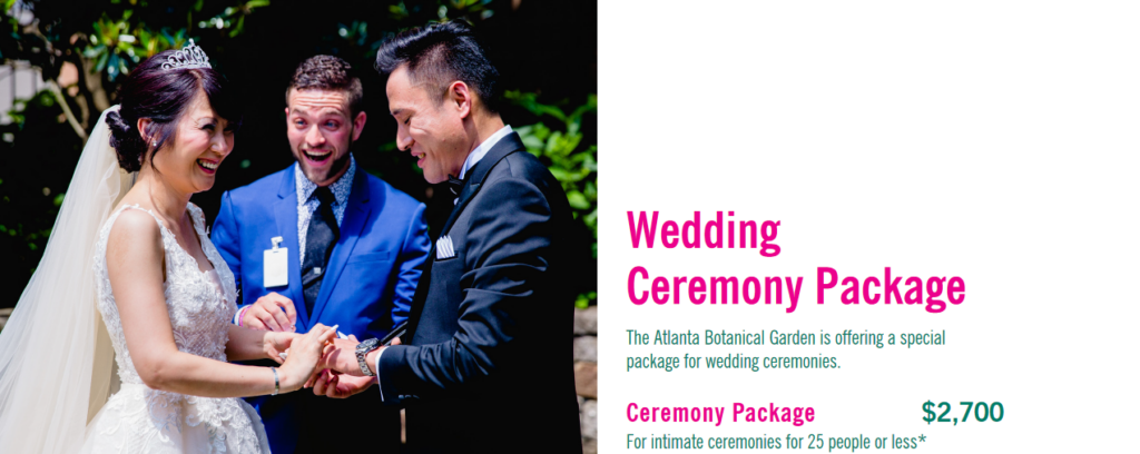 Atlanta Botanical Gardens Wedding Package Cost