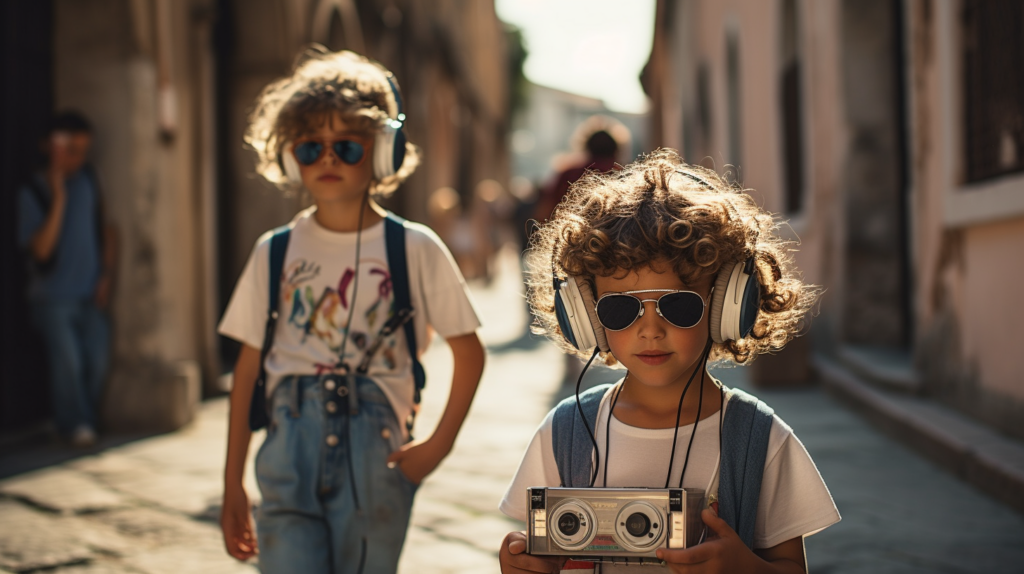 kids listening to music from the 90s