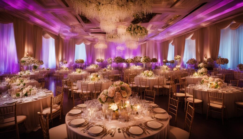 table arrangements for a wedding