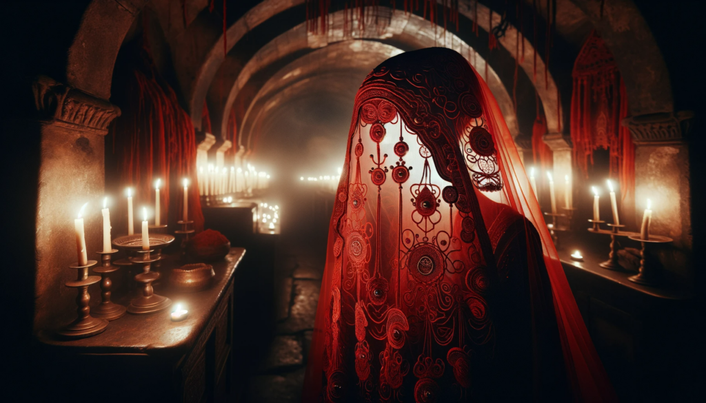 Red Veils to Scare Away Spirits